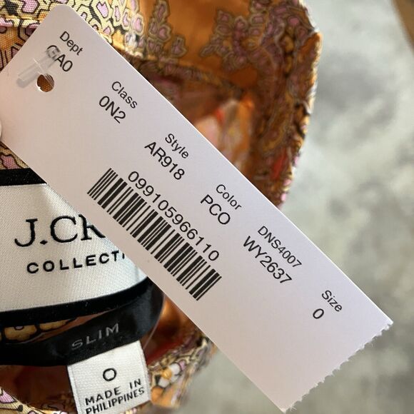 J Crew Shirt Womens 0 Perfect Shirt in Rattie Paisley‎ Button Down Collard - Picture 6 of 9